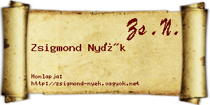 Zsigmond Nyék névjegykártya